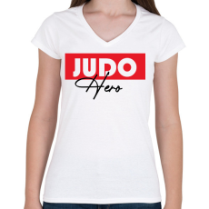 PRINTFASHION Judo hero - Női V-nyakú póló - Fehér