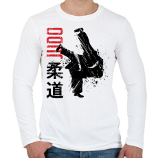 PRINTFASHION Judo küzdősport - Férfi hosszú ujjú póló - Fehér