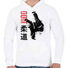 PRINTFASHION Judo küzdősport - Férfi kapucnis pulóver - Fehér