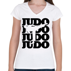PRINTFASHION Judo - Női V-nyakú póló - Fehér