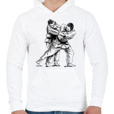 PRINTFASHION Judo skicc - Férfi kapucnis pulóver - Fehér férfi pulóver, kardigán