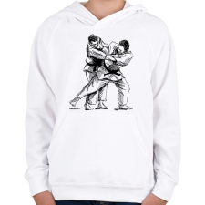 PRINTFASHION Judo skicc - Gyerek kapucnis pulóver - Fehér gyerek pulóver, kardigán