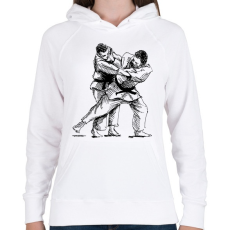 PRINTFASHION Judo skicc - Női kapucnis pulóver - Fehér