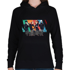 PRINTFASHION Jujutsu Kaisen csapat - Női kapucnis pulóver - Fekete női pulóver, kardigán