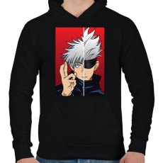 PRINTFASHION Jujutsu Kaisen Gojo - Férfi kapucnis pulóver - Fekete