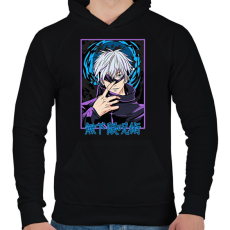 PRINTFASHION Jujutsu Kaisen Gojo - Férfi kapucnis pulóver - Fekete