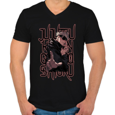 PRINTFASHION Jujutsu Kaisen Gojo Satoru - Férfi V-nyakú póló - Fekete férfi póló