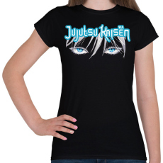 PRINTFASHION Jujutsu Kaisen Gojo szem - Női póló - Fekete