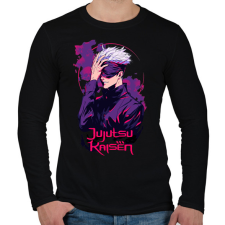 PRINTFASHION Jujutsu Kaisen Satoru Gojo - Férfi hosszú ujjú póló - Fekete férfi póló