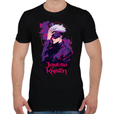 PRINTFASHION Jujutsu Kaisen Satoru Gojo - Férfi póló - Fekete férfi póló