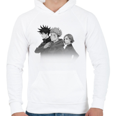 PRINTFASHION Jujutsu Trio (1) - Férfi kapucnis pulóver - Fehér