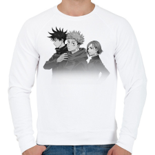 PRINTFASHION Jujutsu Trio (1) - Férfi pulóver - Fehér férfi pulóver, kardigán
