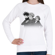 PRINTFASHION Jujutsu Trio (1) - Női pulóver - Fehér női pulóver, kardigán