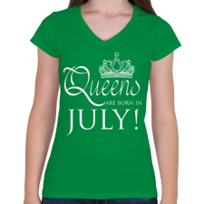 PRINTFASHION Július - Női V-nyakú póló - Zöld női póló