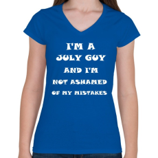 PRINTFASHION Júliusi vagyok és nem szégyellem a hibáimat - Női V-nyakú póló - Királykék