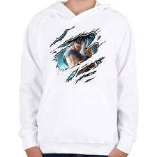 PRINTFASHION JumpForce - Gyerek kapucnis pulóver - Fehér gyerek pulóver, kardigán