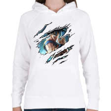 PRINTFASHION JumpForce - Női kapucnis pulóver - Fehér női pulóver, kardigán