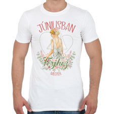 PRINTFASHION Júniusban férjhez megyek - Férfi póló - Fehér férfi póló