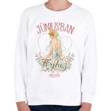 PRINTFASHION Júniusban férjhez megyek - Gyerek pulóver - Fehér gyerek pulóver, kardigán