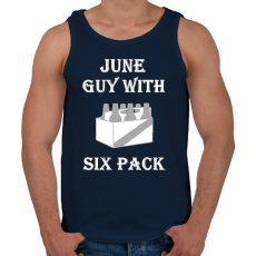 PRINTFASHION Júniusban született kockás hasú 2 - Férfi atléta - Sötétkék