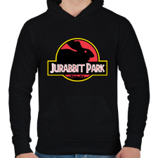 PRINTFASHION Jurabbit Park - Férfi kapucnis pulóver - Fekete férfi pulóver, kardigán