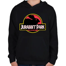 PRINTFASHION Jurabbit Park - Gyerek kapucnis pulóver - Fekete