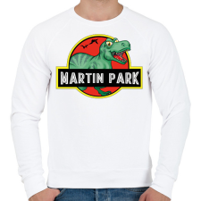 PRINTFASHION Jurassic Park - Névvel - Férfi pulóver - Fehér férfi pulóver, kardigán