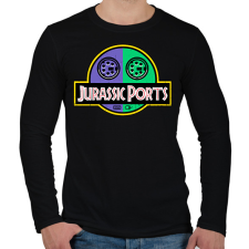 PRINTFASHION Jurassic ports - Férfi hosszú ujjú póló - Fekete férfi póló
