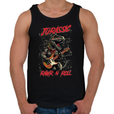 PRINTFASHION Jurassic rockstar t-rex - Férfi atléta - Fekete atléta, trikó