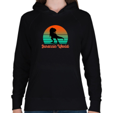 PRINTFASHION Jurassic World - Női kapucnis pulóver - Fekete női pulóver, kardigán