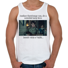 PRINTFASHION Jussát várja a Vaják... (fekete szöveg) - Férfi atléta - Fehér