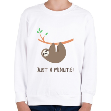 PRINTFASHION Just a minute! - Gyerek pulóver - Fehér gyerek pulóver, kardigán