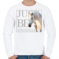 PRINTFASHION Just be yourself - Csak légy önmagad - Férfi pulóver - Fehér