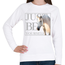 PRINTFASHION Just be yourself - Csak légy önmagad - Női pulóver - Fehér női pulóver, kardigán
