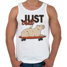 PRINTFASHION Just chill - Capybara - Férfi atléta - Fehér