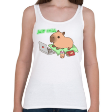 PRINTFASHION Just chill - Capybara - Női atléta - Fehér