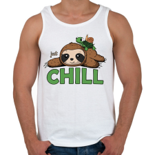 PRINTFASHION Just chill - Férfi atléta - Fehér atléta, trikó