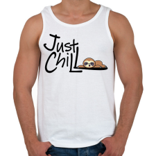PRINTFASHION Just Chill Lajhár - Férfi atléta - Fehér atléta, trikó