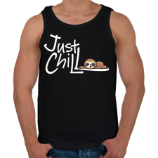 PRINTFASHION Just Chill Lajhár - Férfi atléta - Fekete atléta, trikó