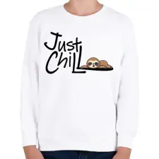PRINTFASHION Just Chill Lajhár - Gyerek pulóver - Fehér gyerek pulóver, kardigán