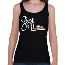 PRINTFASHION Just Chill Lajhár - Női atléta - Fekete női trikó