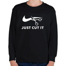 PRINTFASHION Just cut it - Márka paródia - Gyerek pulóver - Fekete gyerek pulóver, kardigán