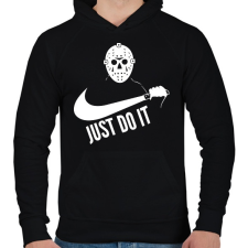PRINTFASHION Just do it halloween 1 white - Férfi kapucnis pulóver - Fekete férfi pulóver, kardigán