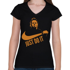 PRINTFASHION Just do it halloween 2 - Női V-nyakú póló - Fekete női póló