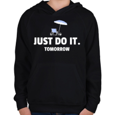 PRINTFASHION JUST DO IT TOMORROW 2 - Gyerek kapucnis pulóver - Fekete gyerek pulóver, kardigán