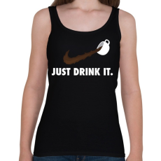 PRINTFASHION Just drink it - kávé - Női atléta - Fekete