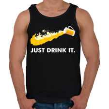 PRINTFASHION Just drink it - sör - Férfi atléta - Fekete atléta, trikó