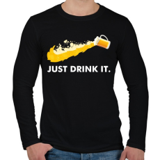 PRINTFASHION Just drink it - sör - Férfi hosszú ujjú póló - Fekete