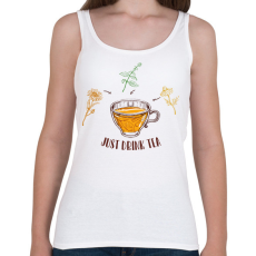 PRINTFASHION Just drink tea - Női atléta - Fehér