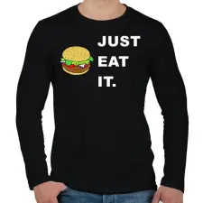 PRINTFASHION just eat it - Férfi hosszú ujjú póló - Fekete férfi póló